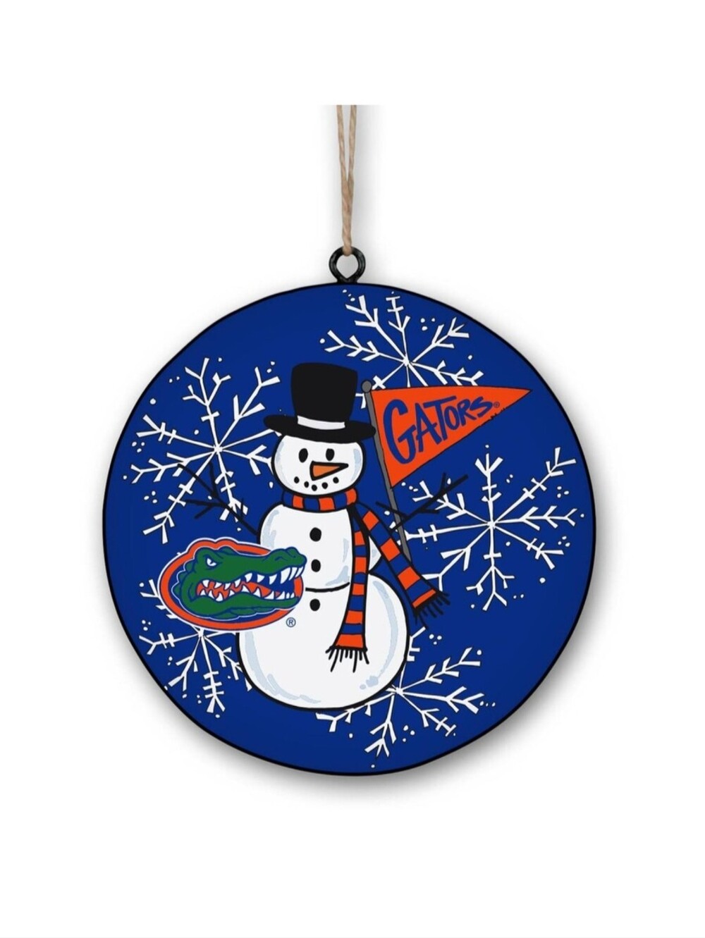 Florida Gators Metal Snowman Ornament NWT